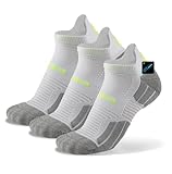 BRISIRA Coolmax Bamboo Viscose Compression Running Socks 3 Pairs Ankle Low Cut Athletic Anti Blister Cushioned Seamless