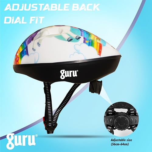 Image of GURU Cycling Helmet, Light Weight with Superior Ventilation, Helmet for Mountain, Road Bike & Skating Helmet with Premium White EPS Foam Lining, Ideal for Adults and Kids