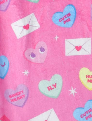iscream Big Girls' Silky Soft Plush Spa Wrap for Home, Travel, Summer Camp - Hearts & Flowers Collection2