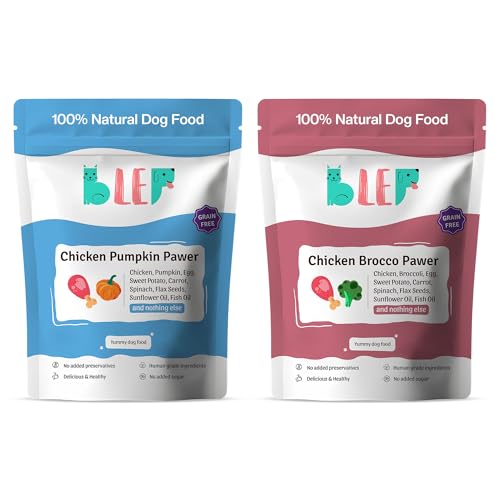 Image of BLEP Fresh Dog Food (Wet)-A Meal Pack | Chicken - Broccoli and Pumpkin Gravy (300gm x 1 Each) | Pack of 2-600g