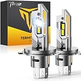 Termitor Upgraded H4/9003/HB2 Bulbs, 50,000LM 10X Ultra Bright, Real 1:1 Mini Size, 6500K Cool White H4 9003 Fog Lights Bulb with Cooling Fan, IP68 Waterproof, Plug and Play, Pack of 2