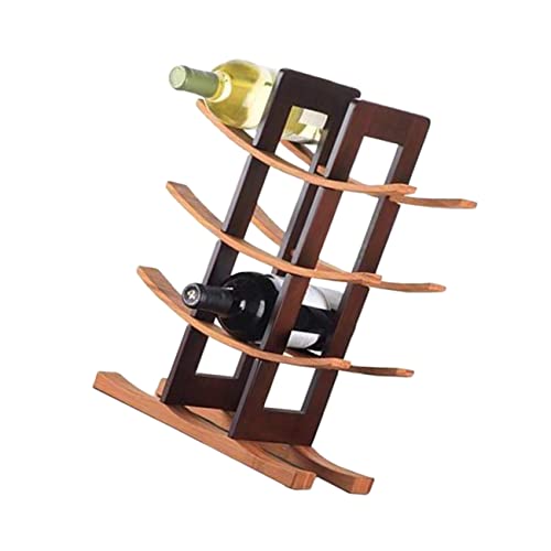 Soporte de vino de madera bambú para escritorio miniatura 1