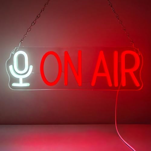 Image of On Air Neon Sign LED Light for Live Streaming, Recording Studio, Bedroom, and Game Room Wall Decor, Vibrant LED Neon for Content Creators, Gamers, and Broadcasters