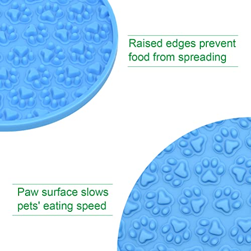 Bangp Hund Lecken Pad, Schleppend Füttern Matte Bad Ausbildung Ablenkung Matte, Behandeln Pads zum Haustier, Pflege Pad Mit Super Stark Saugen(Blue-Pfote)