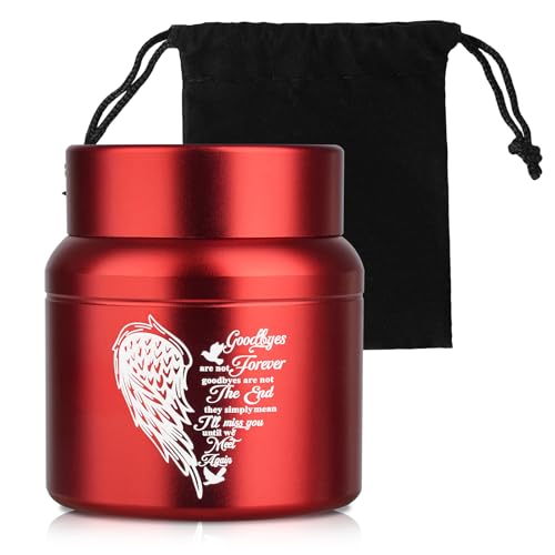 Small Urns for Human Ashes Keepsake, 2.2 Inches High Decorative Mini Cremation Urn for Men & Women, Pets - Red