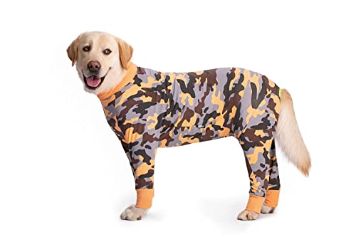 BT Bear Haustier-Einteiler für große Hunde, schützen die Gelenke, Haustier-Pyjama, PJS-Hundeoverall für mittelgroße und große Hunde (XXL, Orange)