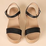 Amazon Essentials womens Two Band Flatform Sandal Flat Sandal