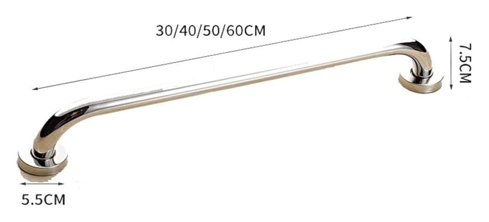 Agarraderas Baño, Asa de Seguridad para Baño, Barandilla de baño con reposabrazos seguro de acero inoxidable, barra de agarre segura for personas mayores, baño sin barreras(30CM)
