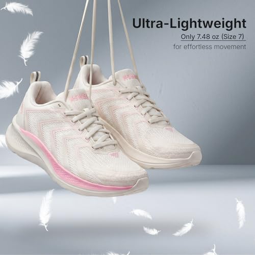 K-Swiss Women's Mellow Lightweight Running Walking Shoe, White/Pink 9.5 - image 7