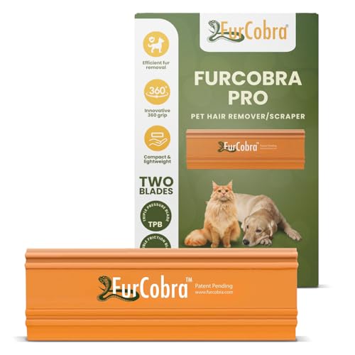 Pro Pet Hair Remover 4.3” – Dog & Cat Hair Remover for Car, Couch, Carpet, Bed & Furniture – Reusable Dual-Blade Pet Hair Scraper for Auto Detailing, Home & Upholstery