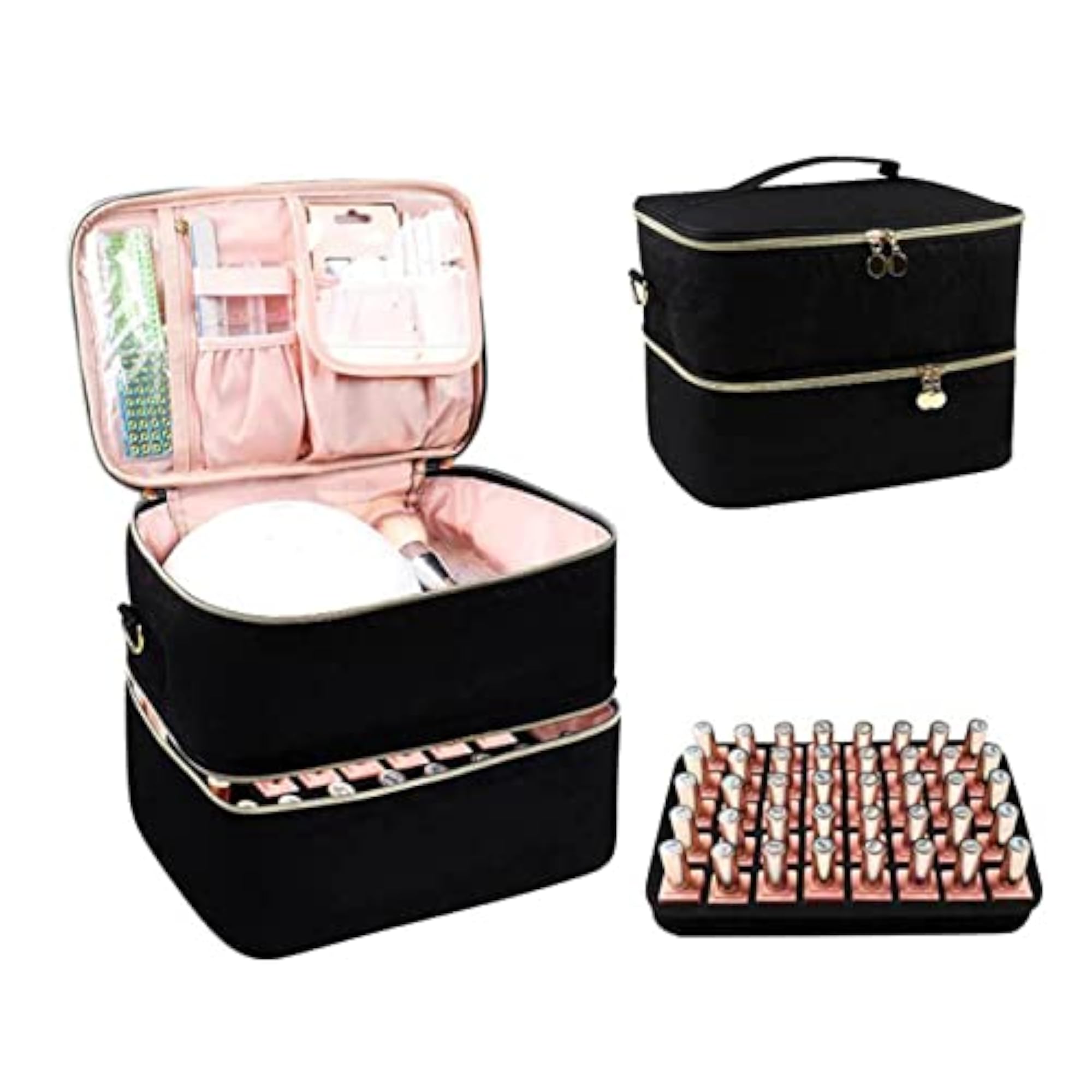 Nail Polish Storage Bag Double Layer for Manicure Accessories