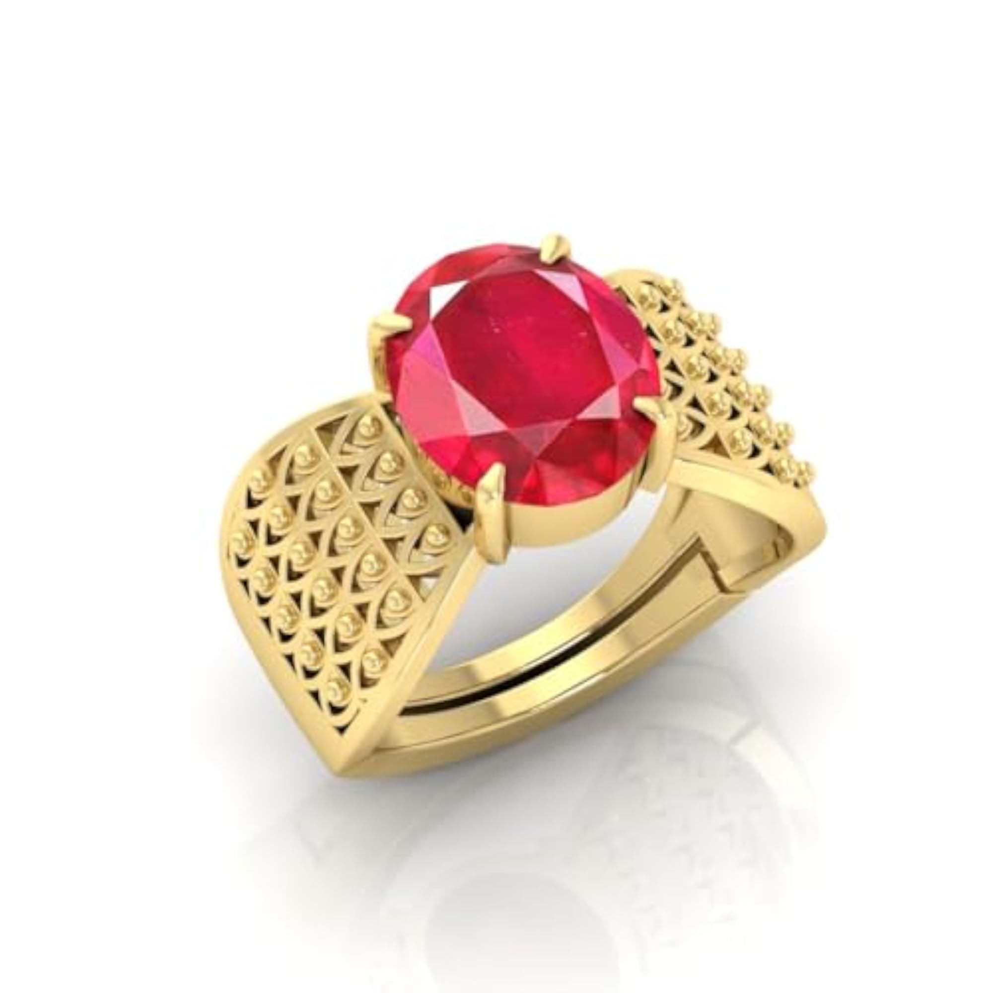 10.25 Ratti Ruby Original Manik Stone Ring, Lab Certified