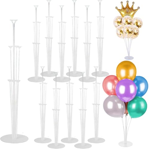 12 Sets 72cm Balloon Stand Balloon Sticks and Holders with Base
