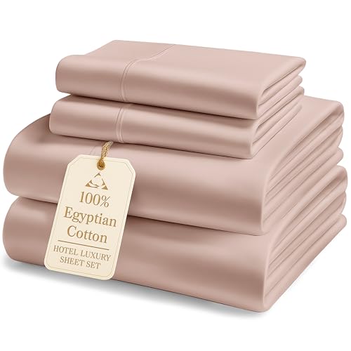 Image of LANE LINEN Luxury 100% Egyptian Cotton Sheets Queen Size Bed Set, Eco-Friendly Oeko-Tex Certified, Fade Resistant, Fully Elasticized Fitted, Machine Washable, Cooling Cotton Bed Sheet - Vintage Petal
