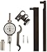 Mitutoyo 513-528T Pocket Type Dial Test Indicator, Full Set, Horizontal Type, 0.375" Stem Dia., White Dial, 0-20-0 Reading, 1.3" Dial Dia., 0-0.04" Range, 0.001" Graduation, +/-0.001" Accuracy