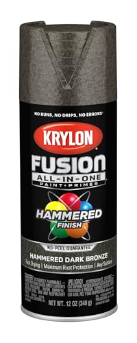 Image of Krylon Fusion All-In-One Adhesive Hammered Finish Spray Paint for Indoor /Outdoor Use, 12 oz, Dark Bronze