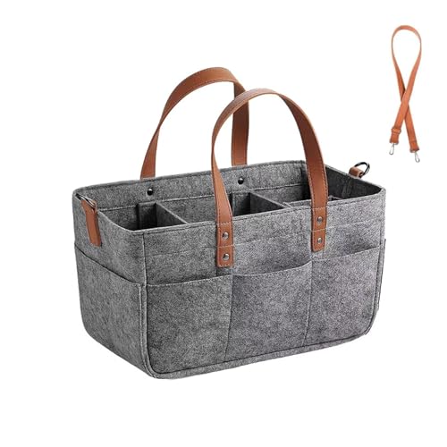 Borsa in feltro, 16 l, in feltro, con scomparti, pieghevole, robusta, per viaggi all'aperto, picnic,...