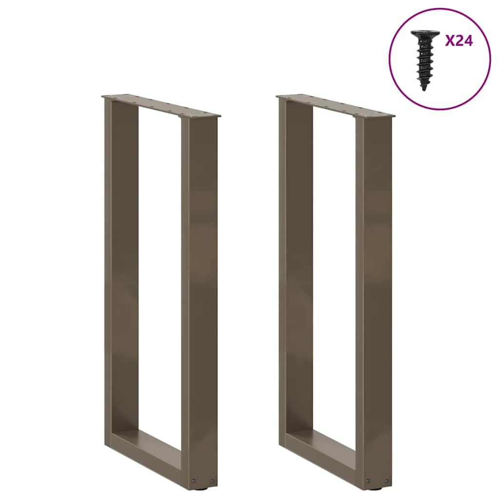 vidaXL Patas para Mesa de Bar en Forma de U (2 Unidades, Acero Natural, 50 x 90-91 cm)