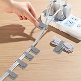 10 PCS Self-Adhesive Hook and Loop Cable Ties – Reusable Sticky-back Cord Organizer Straps for Household, Office & Workshop Cable Management