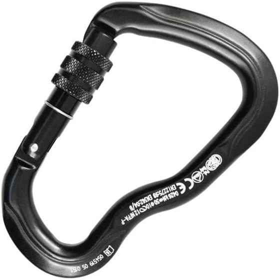 FERRATA Twist Lock Aluminum Alloy Carabiner, Heavy Duty D-Shape Climbing Carabiner with Keylock System | 30kN Strength | Twist Lock Gate | Professional Safety Gear Made in Italy