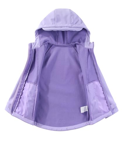 M2C Girls Hooded Fleece Lined Windproof Softshell Windbreaker Jacket3