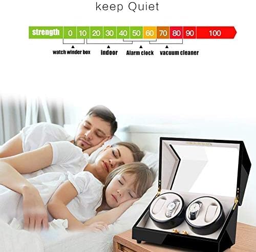 FENOKD Mechanical Watch Shaker Double Automatic Watch Winder Box Rotation Watch Storage Box with Quiet Motor, 4 Modes, Watch Boxes with Ambient Light