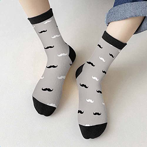 Image of Red Striped Crew Socks for Woman Size 6-8 Christmas Tree Moose Snowflake Dots Lines Girls Socks