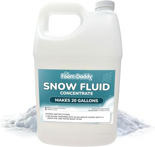 Snow Machine Liquid Concentrate – Produces 20 Gallons of Fluffy Realistic Snow – Works with All...
