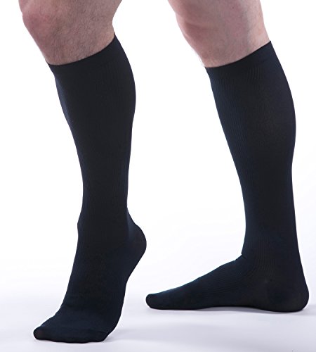 Image of Allegro Men's 15-20 mmHg Essential 103 Ribbed Compression Support Socks, Comfortable Support Garments for Men
