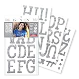 S·E·I Classic Glitter Heat Transfers Iron-on T-Shirt Letters, 3-Inch, Silver 4 Count