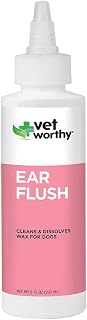 Vet Worthy Dog Ear Flush - Ear Cleanser for Dogs to Dissolve Wax, Remove Dirt, and Eliminate Ear Odor - Dog Ear Cleaner Solution to Reduce Itching and Ear Irritation - 8oz