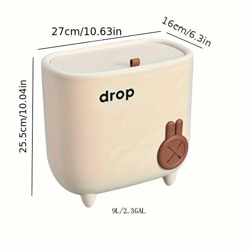 Brikipth 2.4 gallon Household Trash Can, Bathroom Kitchen Living Room Garbage Can With Lid, Bedroom Large Capacity Rubbish Bin, Wall-mounted Light Luxury Paper Basket, Home Supplies, Cleaning Supplies 2