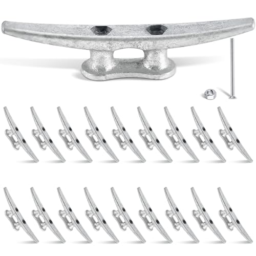 DaisyInner Boat Cleats Dock Cleats Galvanized Cast Iron Boat Cleat Tie Downs Marine Nautical Rope Cleat with Hardware Boat Dock Accessories for Kayaking Decor(4 in, 20 Pcs)