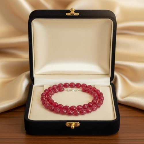 Collier perles de calcédoine rubis LKBEADS, création artisanale d'exception