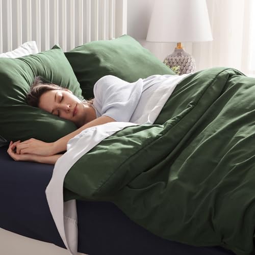 BEDSURE Bettwäsche 135x200 2teilig Mikrofaser - Grauolivgrün, 80x80 Kissen – Ansicht 2
