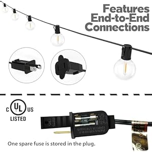 Lampat String Lights LED 25Ft G40 Globe String Lights with Bulbs UL Listd for IndoorOutdoor Commercial Decor