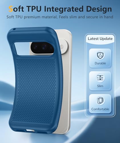 Image of FNTCASE for Google Pixel 10 Case: for Pixel 10 /10 Pro Phone Case with Screen Protector, Soft TPU Google 9 /9 Pro Military Grade Drop Protection Shockproof Protective Cover, Blue