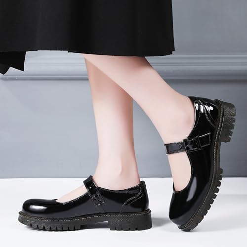 Image of XMM Mary Jane Shoes Women Flat Mary Janes for Womens Comfort Dressy Casual School Cute Non-Slip Work Shoes