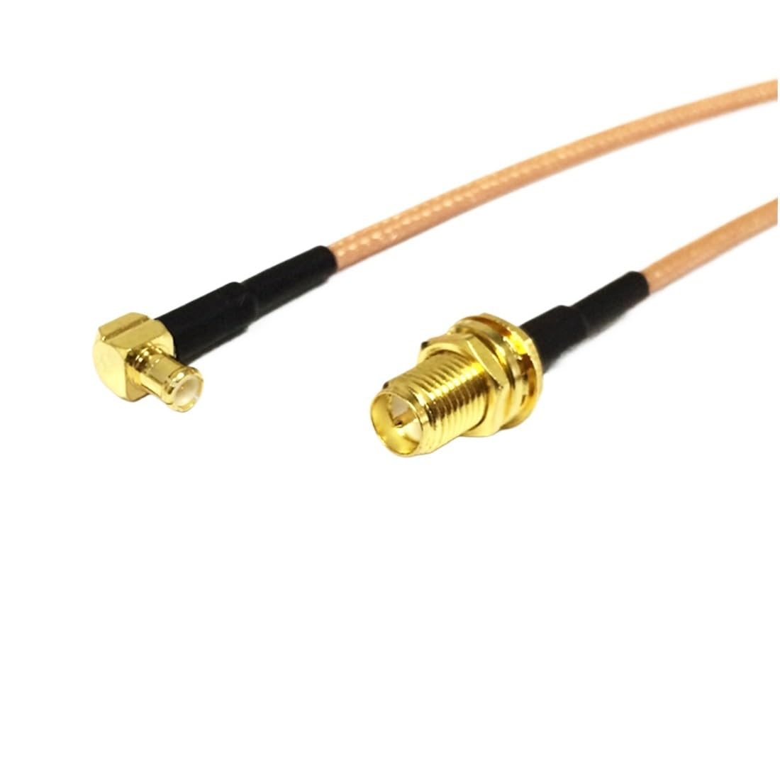 LIHUA Reverse RP SMA Ja-ck - Pin interior de tuerca a MCX macho en ángulo recto R*/F Conjunto de cable RG174 RG178 RG316 10 cm/30 cm/50 cm para módem inalámbrico (RG316,300 cm)