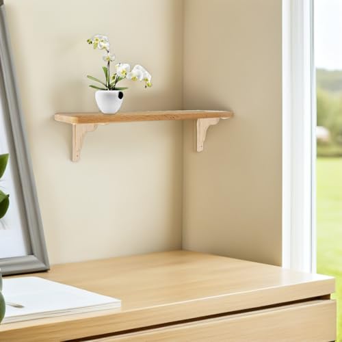 Support mural triangulaire PLAFOPE équerres bois étagère cuisine rangement mural robuste 18x18 - 8