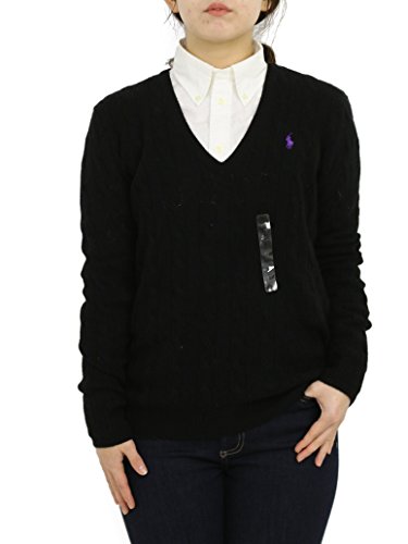 (ポロ ラルフローレン) POLO Ralph Lauren ラルフローレンレディース メリノウール ケーブル Vネックセーター 無地 ワンポイント 0102461 [並行輸入品]
