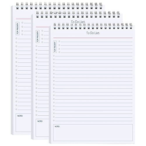 to Do List Notepad 3pcs/Set - Daily Planner Notepad Undated 60 Sheets Tear Off 5.5 x 8.3 Planning Pad Checklist Productivity Note Pad for Work and Personal Organized