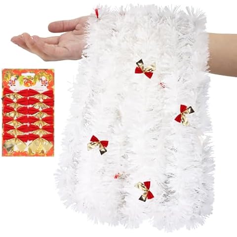 AMLOOPH White Tinsel Christmas Decorations Set Cover