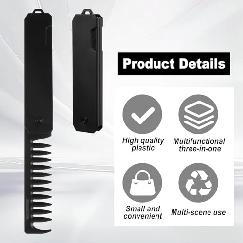 Peine plegable de bolsillo Tyqour 3 en 1 para viaje miniatura 3
