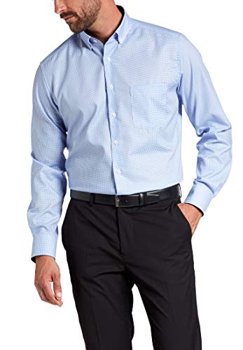 eterna Langarm Hemd Modern Fit Twill kariert,Hellblau/Weiss,42
