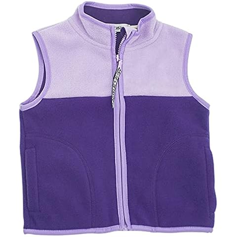 Chaleco de forro polar para niña, unisex, para invierno, 2-9 años, morado Cover