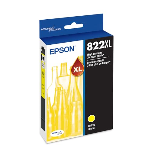 Image of EPSON 822 DURABrite Ultra Ink High Capacity Yellow Cartridge (T822XL420-S) Works with WorkForce Pro WF-3820,3823, 4820, 4830, 4833, 4834