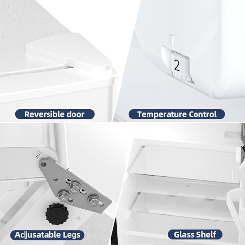 Antarctic Star Mini Fridge with Freezer, Double Door Compact Refrigerator, Adjustable Thermostat, Small Fridge for Bedroom Office Dorm Apartment, 2.45 Cu.Ft, White by Antarctic Star - Image 7