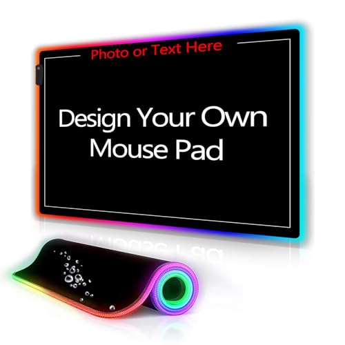 Custom Gaming Mouse Pad with Photo Personalized RGB Mouse Pad Large/XXL/XL Mouse Mat with 12...