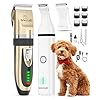 oneisall Dog Clippers and Dog Paw Trimmer Kit 2 in 1 Low Noise Cordless Dog Clippers for Grooming Pet Hair Trimmers for Small and Large Dogs Cats Animals